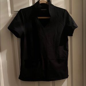 Black Mandala high neck scrub top